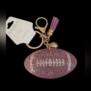 Purple Football Rhinestone Bag Charm / Keychain – Sparkly Sports Accessory